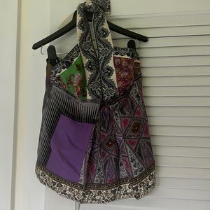 Etro parsley silk haltertop